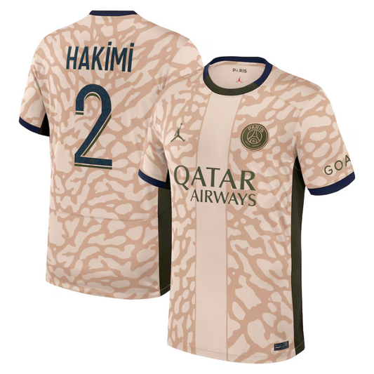 Achraf Hakimi Paris Saint-Germain Jordan Brand 2023/24 Fourth Stadium Player Jersey – Tan Jordan Brand