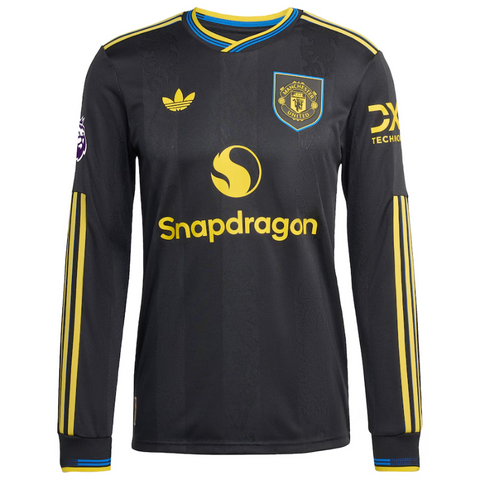 Manchester United adidas 2025/26 Third Long Sleeve Jersey - Black Adidas Manchester United adidas 2025/26 Third Long Sleeve Jersey - Black Adidas