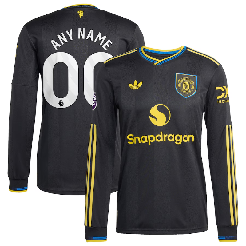 Manchester United adidas 2025/26 Third Long Sleeve Jersey - Black Adidas Manchester United adidas 2025/26 Third Long Sleeve Jersey - Black Adidas