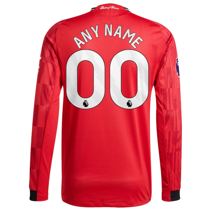 Manchester United adidas Home 2025/26 Custom Authentic Long Sleeve Jersey - Red Adidas Manchester United adidas Home 2025/26 Custom Authentic Long Sleeve Jersey - Red Adidas