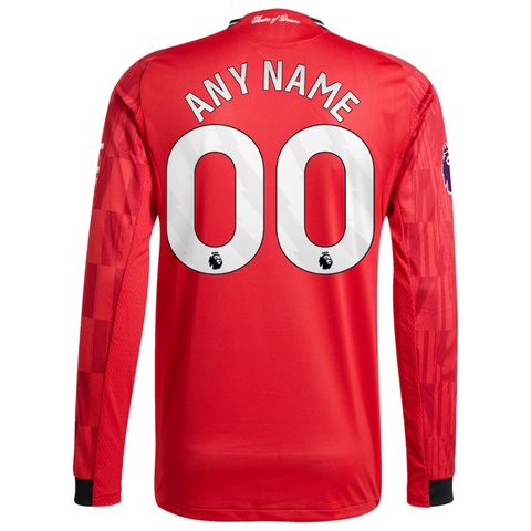 Manchester United adidas Home 2025/26 Custom Authentic Long Sleeve Jersey - Red Adidas Manchester United adidas Home 2025/26 Custom Authentic Long Sleeve Jersey - Red Adidas