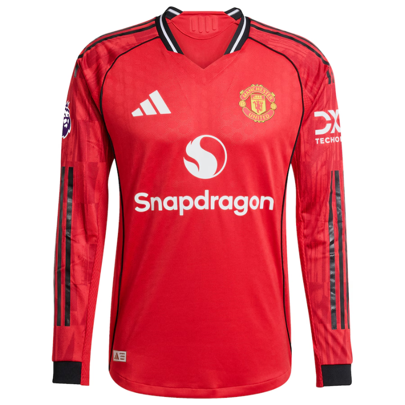 Manchester United adidas Home 2025/26 Custom Authentic Long Sleeve Jersey - Red Adidas Manchester United adidas Home 2025/26 Custom Authentic Long Sleeve Jersey - Red Adidas