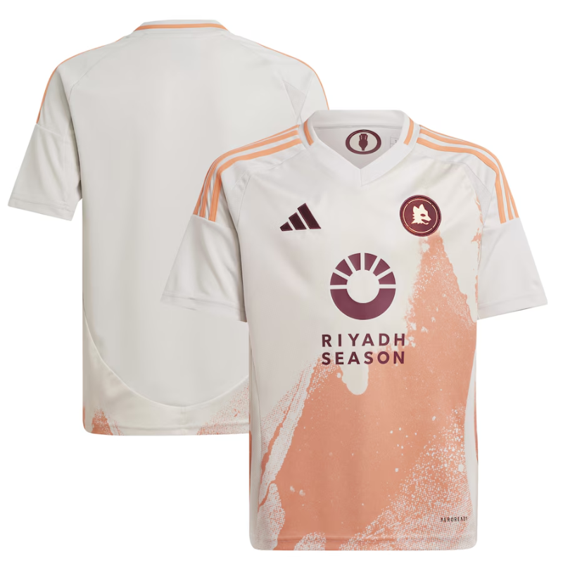 AS Roma adidas Youth 2024/25 Away Jersey - White Adidas