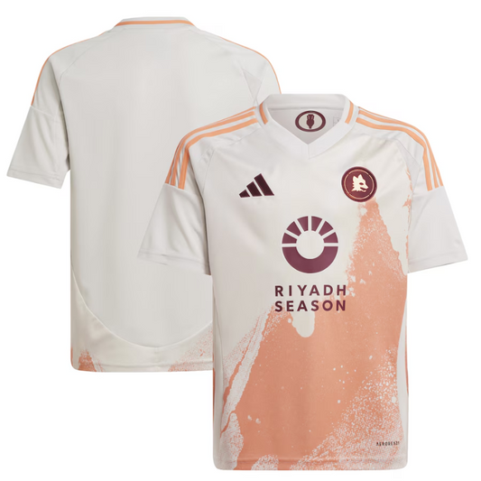 AS Roma adidas Youth 2024/25 Away Jersey - White Adidas