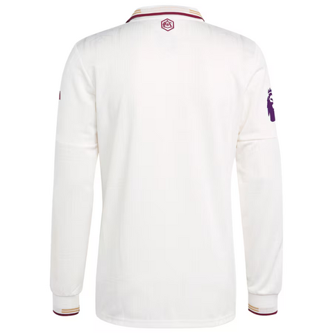 Arsenal adidas 2025/26 Third Authentic Long Sleeve Jersey - White Adidas