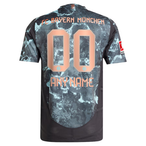 Bayern Munich adidas 2024/25 Away Custom Jersey - Black Adidas