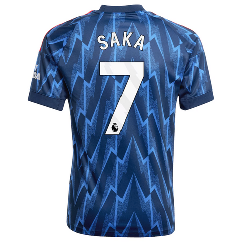 Bukayo Saka Arsenal adidas Youth 2025/26 Away Player Jersey - Blue Adidas