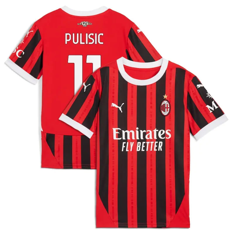 Christian Pulisic AC Milan Puma 2024/25 Home Player Jersey - Red Puma