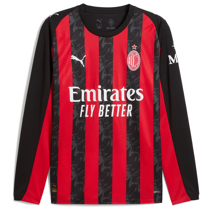 Christian Pulisic AC Milan Puma 2025/26 Home Long Sleeve Player Jersey - Red Puma