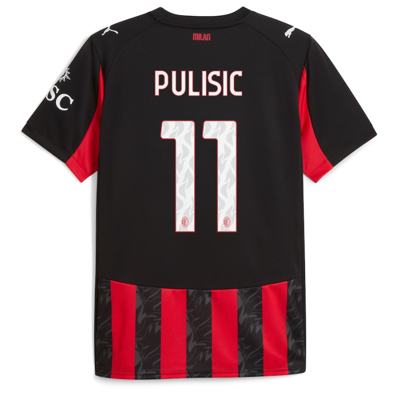 Christian Pulisic AC Milan Puma 2025/26 Home Player Jersey - Red Puma