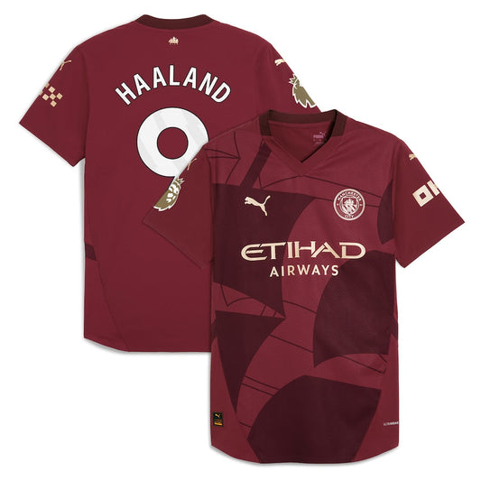 Erling Haaland Manchester City Puma 2024/25 Third Authentic Player Jersey - Burgundy Puma