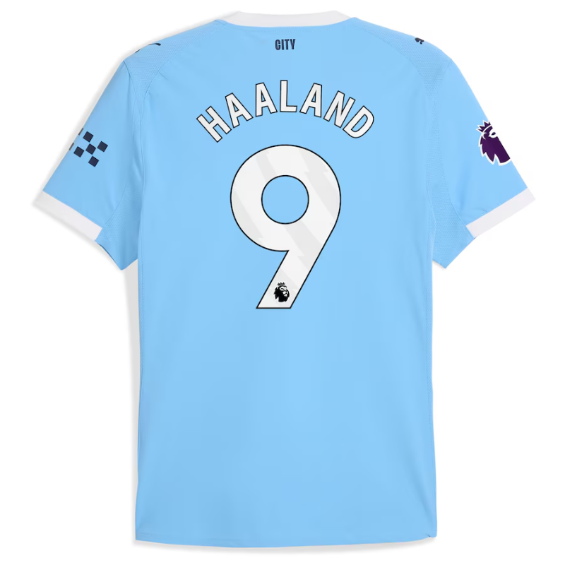 Erling Haaland Manchester City Puma Youth 2025/26 Home Player Jersey - Sky Blue Puma