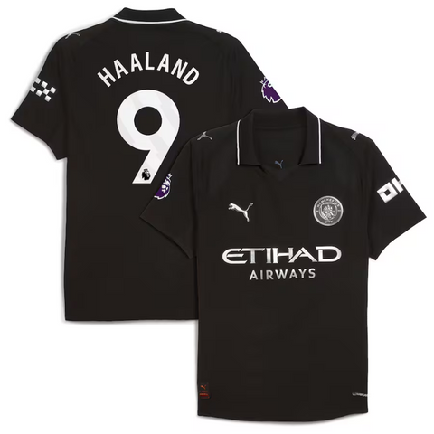 Erling Haaland Manchester City Puma 2025/26 Away Player Jersey - Black Puma
