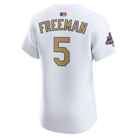 Freddie Freeman Los Angeles Dodgers Nike 2025 Gold Collection Elite Jersey – White Nike