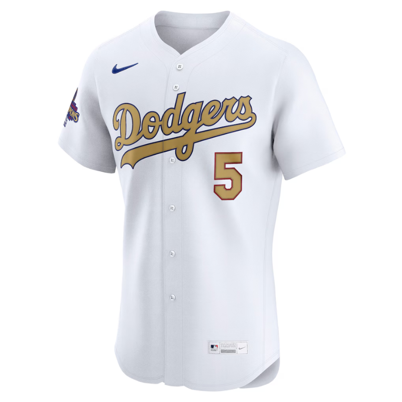 Freddie Freeman Los Angeles Dodgers Nike 2025 Gold Collection Elite Jersey – White Nike