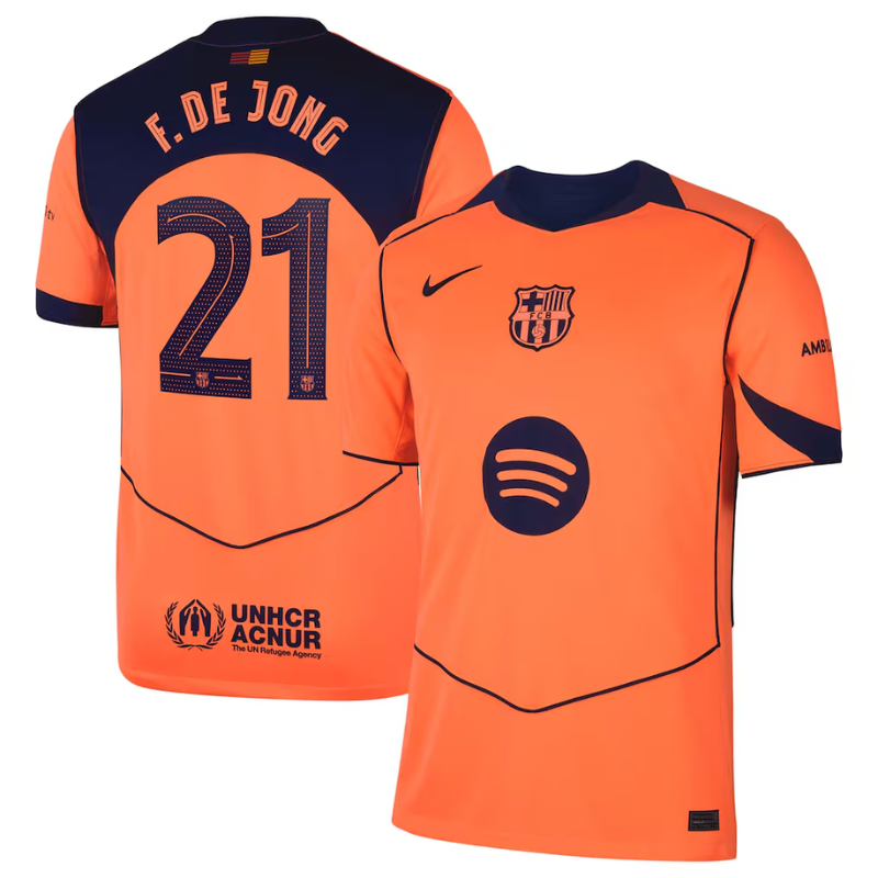 Frenkie de Jong Barcelona Nike 2025/26 Third Player Jersey - Orange Nike