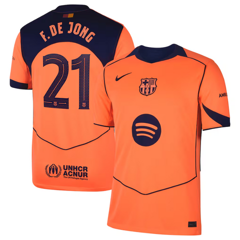 Frenkie de Jong Barcelona Nike 2025/26 Third Player Jersey - Orange Nike