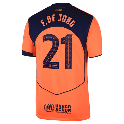 Frenkie de Jong Barcelona Nike 2025/26 Third Player Jersey - Orange Nike