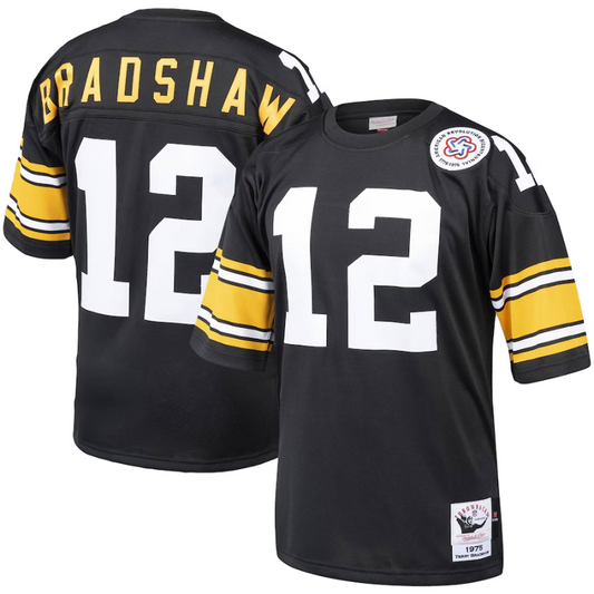 Terry Bradshaw Pittsburgh Steelers Mitchell & Ness Authentic Throwback Retired Player Jersey - Black Mitchell & Ness