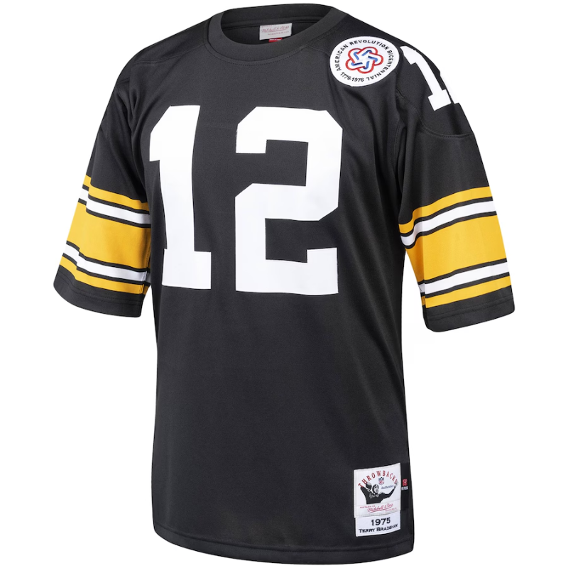 Terry Bradshaw Pittsburgh Steelers Mitchell & Ness Authentic Throwback Retired Player Jersey - Black Mitchell & Ness