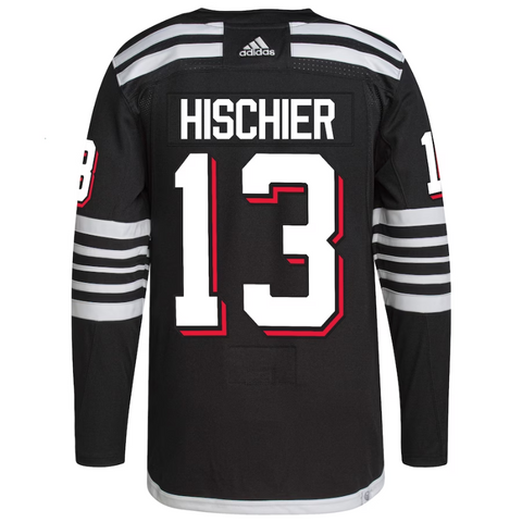 Nico Hischier New Jersey Devils adidas Alternate Primegreen Authentic Player Jersey - Black adidas