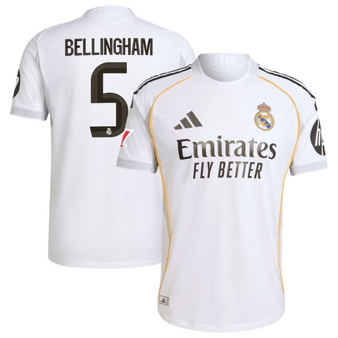 Jude Bellingham Real Madrid adidas 2025/26 Home Authentic Jersey - White Adidas