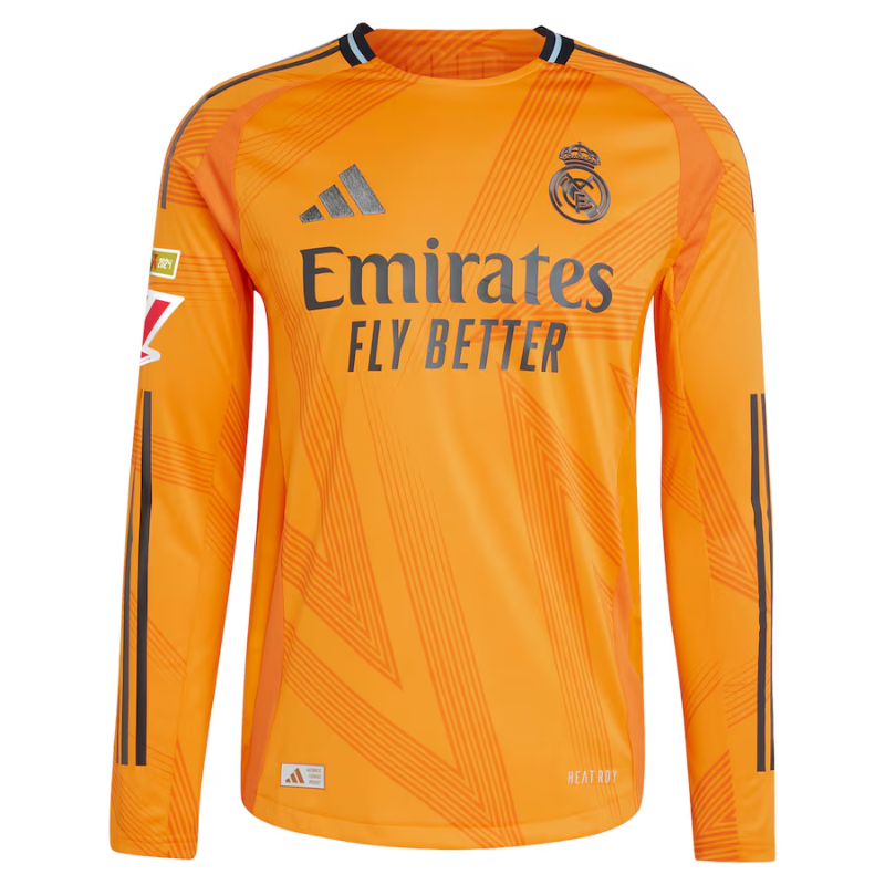 Kylian Mbappé Real Madrid adidas 2024/25 Away Long Sleeve Player Jersey - Orange Adidas