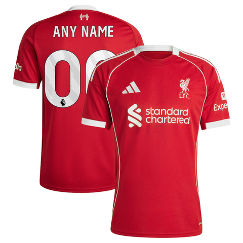 Liverpool adidas 2025/26 Home Custom Jersey - Red Adidas