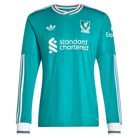 Liverpool adidas 2025/26 Third Long Sleeve Jersey - Green Adidas