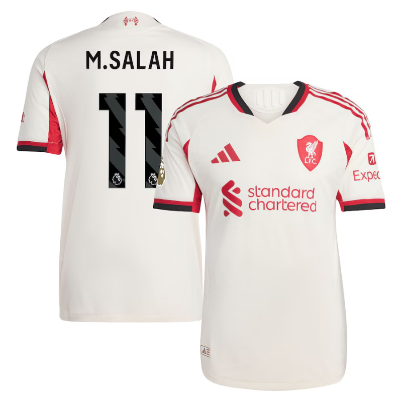 Mohamed Salah Liverpool adidas 2025/26 Away Authentic Player Jersey - White Adidas