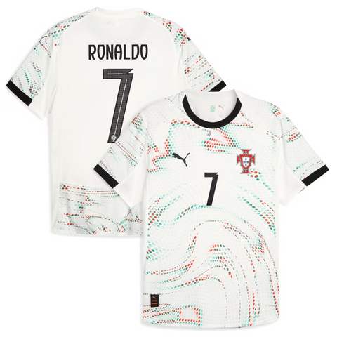 Cristiano Ronaldo Portugal National Team Puma 2025 Away Authentic Jersey - White Puma
