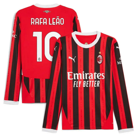Rafael Leão AC Milan Puma 2024/25 Home Long Sleeve Player Jersey - Red Puma