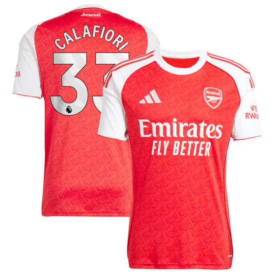 Riccardo Calafiori Arsenal adidas 2025/26 Home Player Jersey - Red Adidas