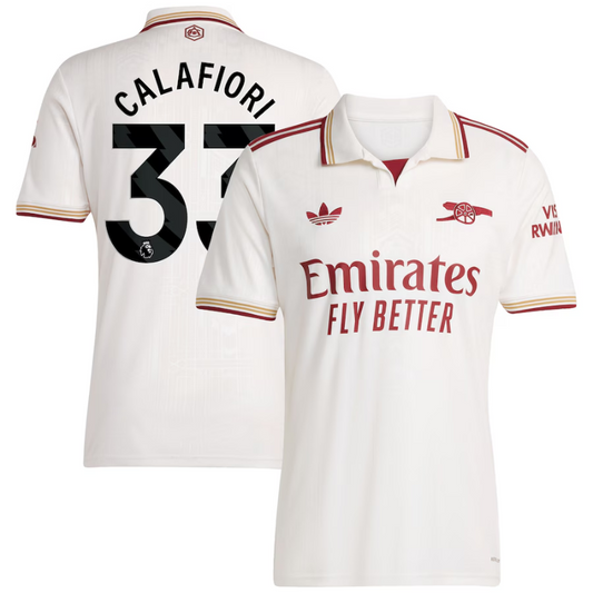 Riccardo Calafiori Arsenal adidas 2025/26 Third Player Jersey - White Adidas