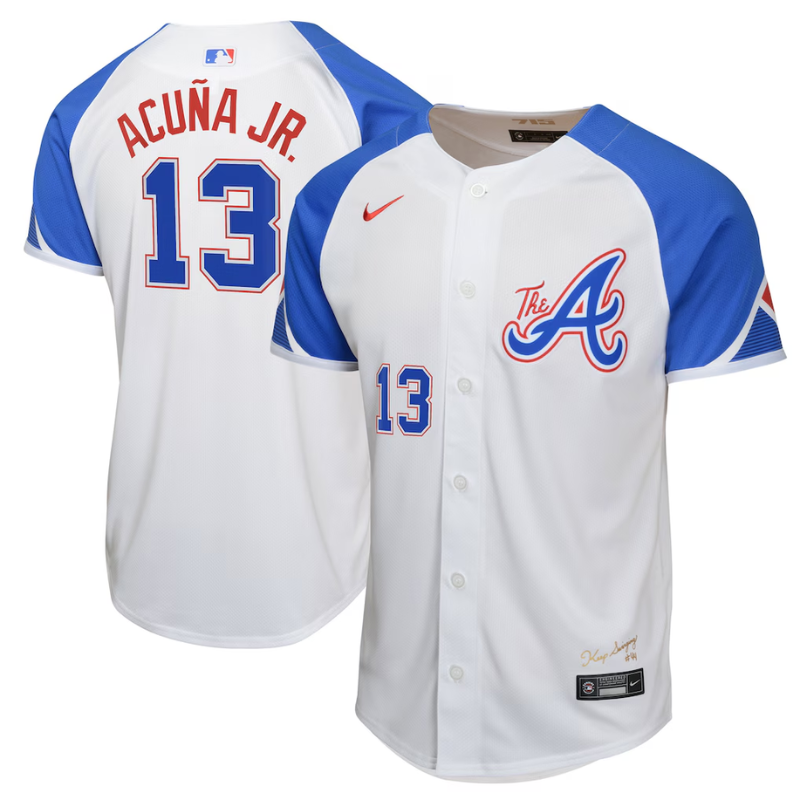 Ronald Acuña Jr. Atlanta Braves Nike Youth City Connect Limited Player Jersey - White Nike