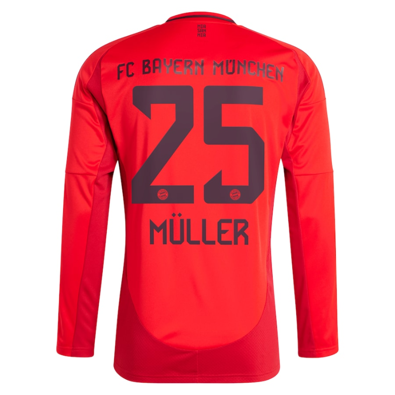 Thomas Müller Bayern Munich adidas 2024/25 Home Long Sleeve Player Jersey - Red Adidas