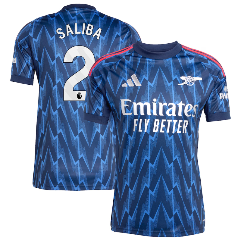 William Saliba Arsenal adidas 2025/26 Away Player Jersey - Blue Adidas
