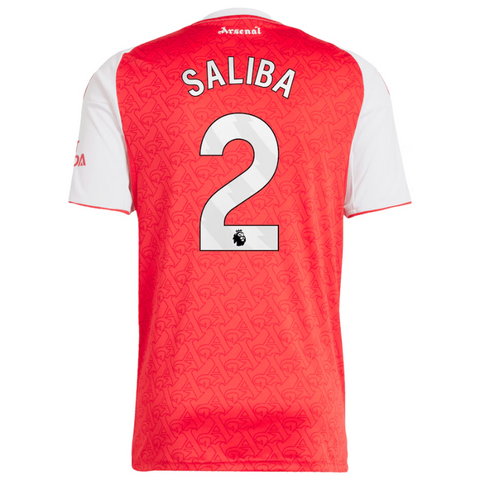 William Saliba Arsenal adidas 2025/26 Home Player Jersey - Red Adidas
